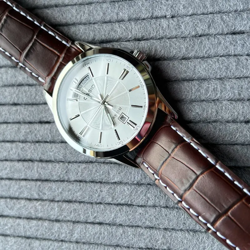 Casio Grey Dial Brown Leather Men’s Watch- MTP-1381L-7AVDF
